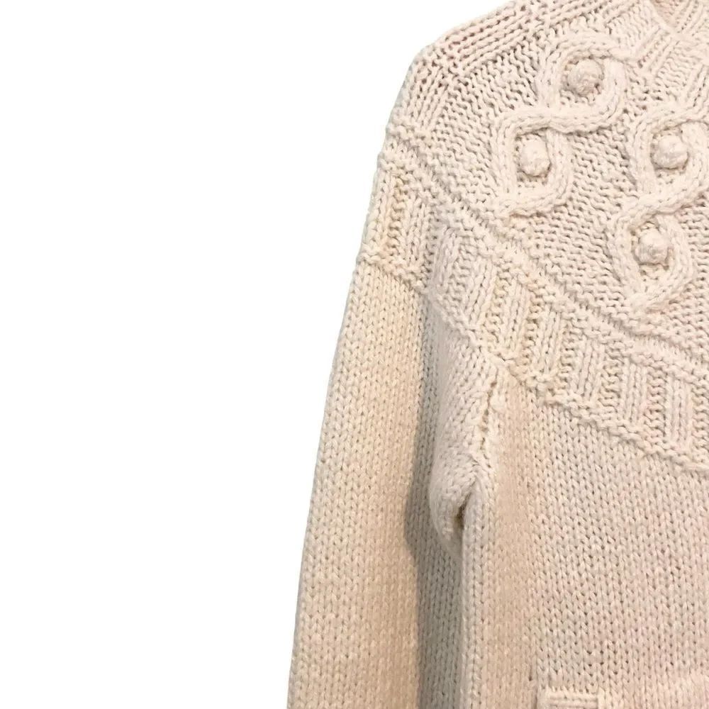 J. Crew Hand Knit Cardigan Sweater with Front Pockets with Gold Accent in Small - Picture 7 of 12